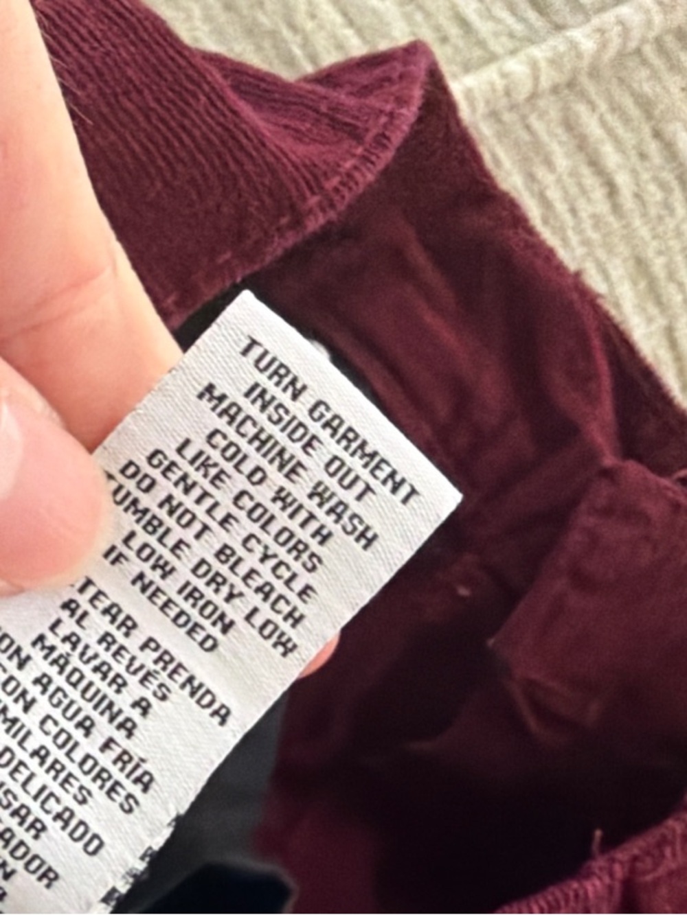 Celebrity Pink Burgundy Corduroy Flare Jeans Raw Hem Stretch Size 9/29 - Picture 10 of 10